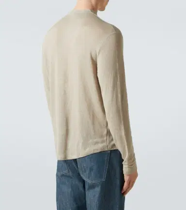 Thom Sweeney Linen-blend Henley shirt | Thumbnail 4
