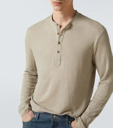 Thom Sweeney Linen-blend Henley shirt | Thumbnail 5