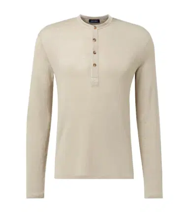 Thom Sweeney Linen-blend Henley shirt | Thumbnail 1