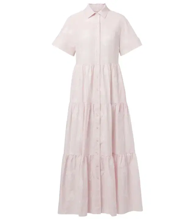 Erdem Embroidered tiered cotton shirt dress