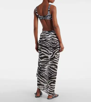 The Attico Zebra-print cotton muslin beach cover-up | Thumbnail 2