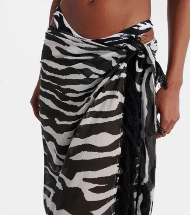 The Attico Zebra-print cotton muslin beach cover-up | Thumbnail 3