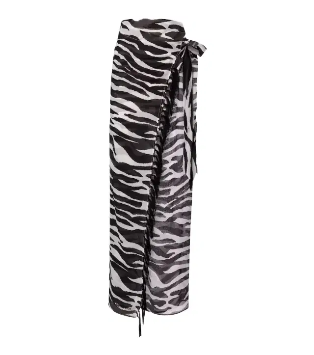 The Attico Zebra-print cotton muslin beach cover-up