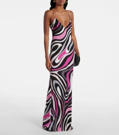 Pucci Marmo crêpe de chine slip dress | Thumbnail 4