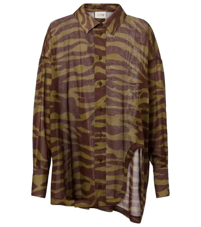 The Attico Zebra-print cotton muslin shirt