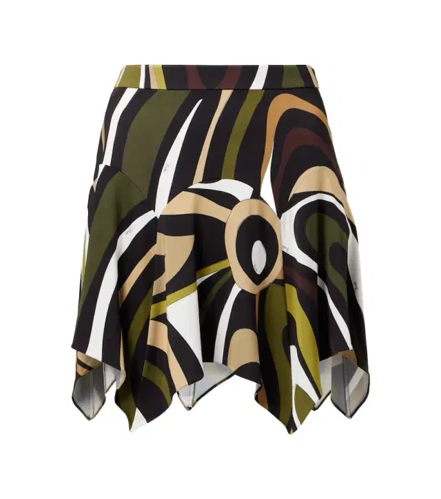 Marmo asymmetric satin jersey miniskirt
