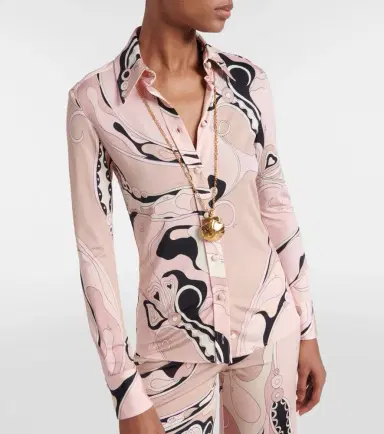 Pucci Orchidee satin jersey shirt | Thumbnail 4