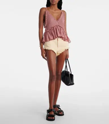 The Attico Fringed cotton canvas shorts | Thumbnail 2