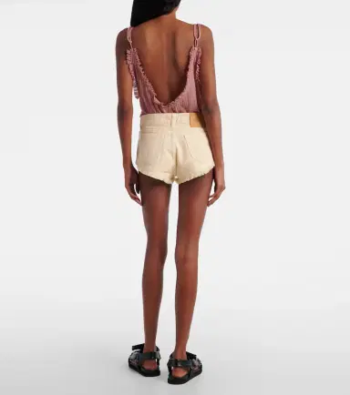 The Attico Fringed cotton canvas shorts | Thumbnail 4