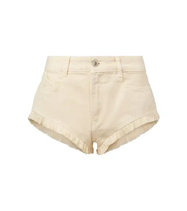 The Attico Fringed cotton canvas shorts