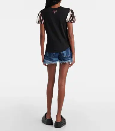Pucci Iride satin-trimmed cotton top | Thumbnail 3