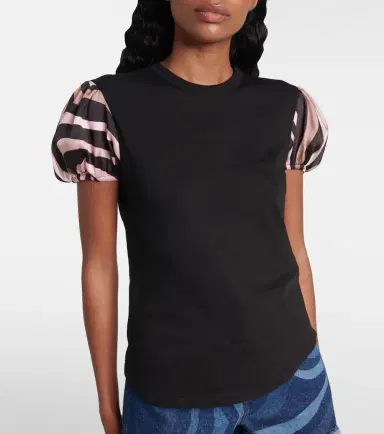 Pucci Iride satin-trimmed cotton top | Thumbnail 6
