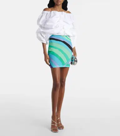 PUCCI Ruched off-shoulder cotton minidress | Thumbnail 5