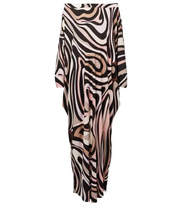 Marmo printed off-shoulder beach cover-up