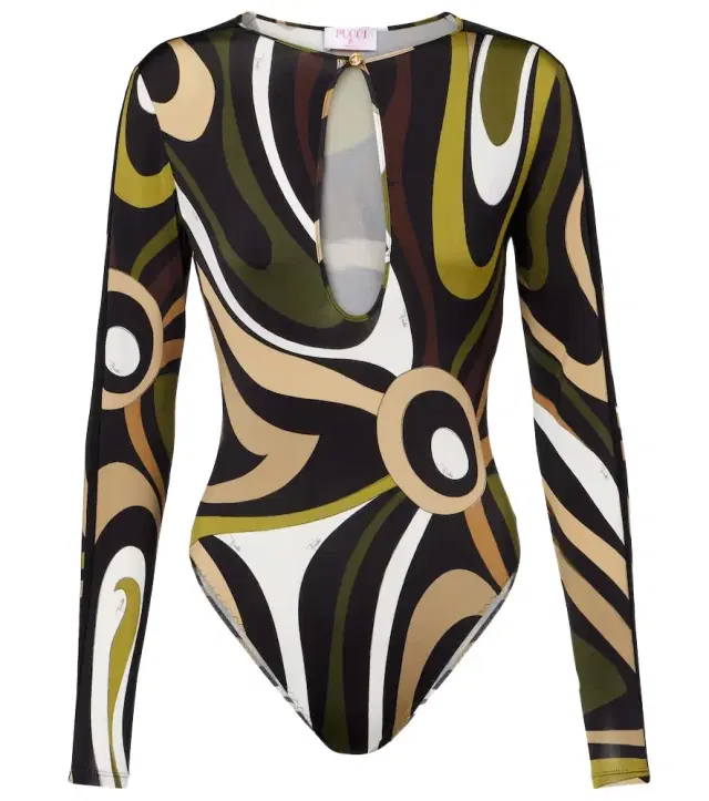 Marmo printed satin bodysuit