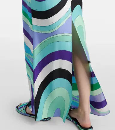 Pucci Iride caped silk twill maxi dress | Thumbnail 2