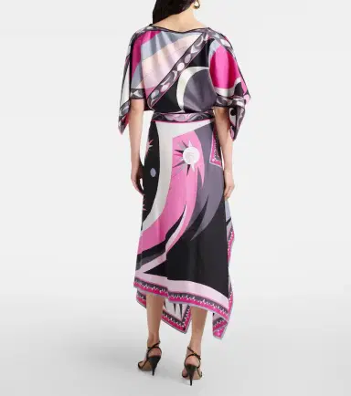 Pucci Stella asymmetric silk midi skirt | Thumbnail 3