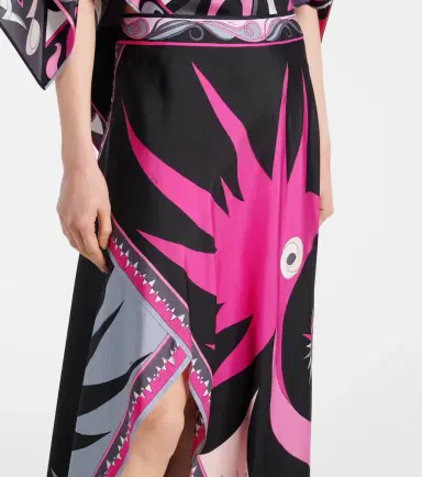 Pucci Stella asymmetric silk midi skirt | Thumbnail 4