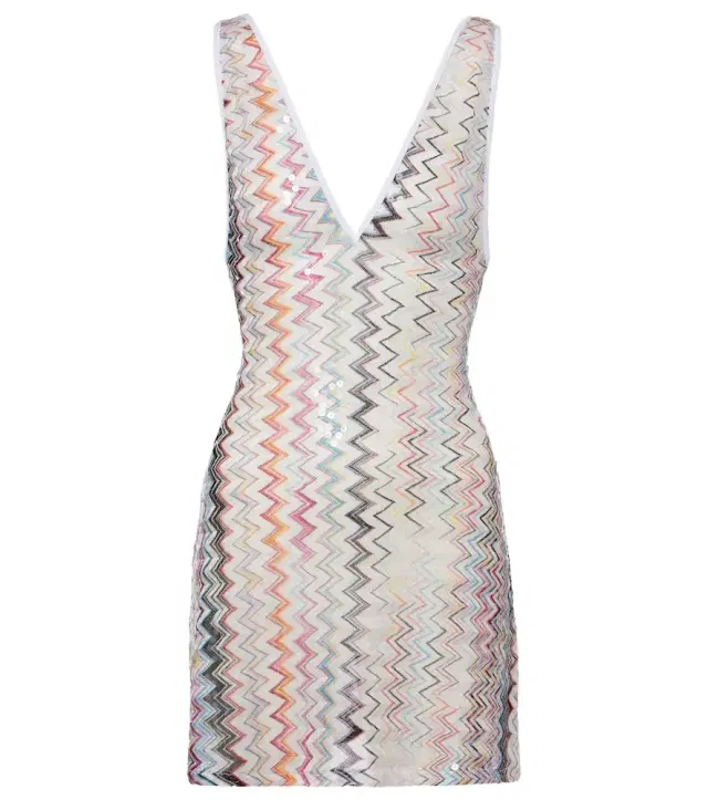 Zigzag sequined beach cover-up