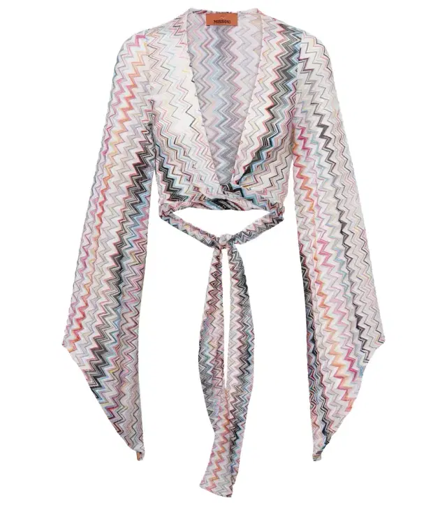 Zigzag cropped blouse