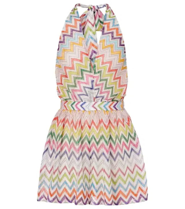 Zigzag lamé romper