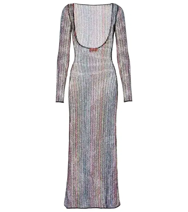 Sheer open-back maxi dress