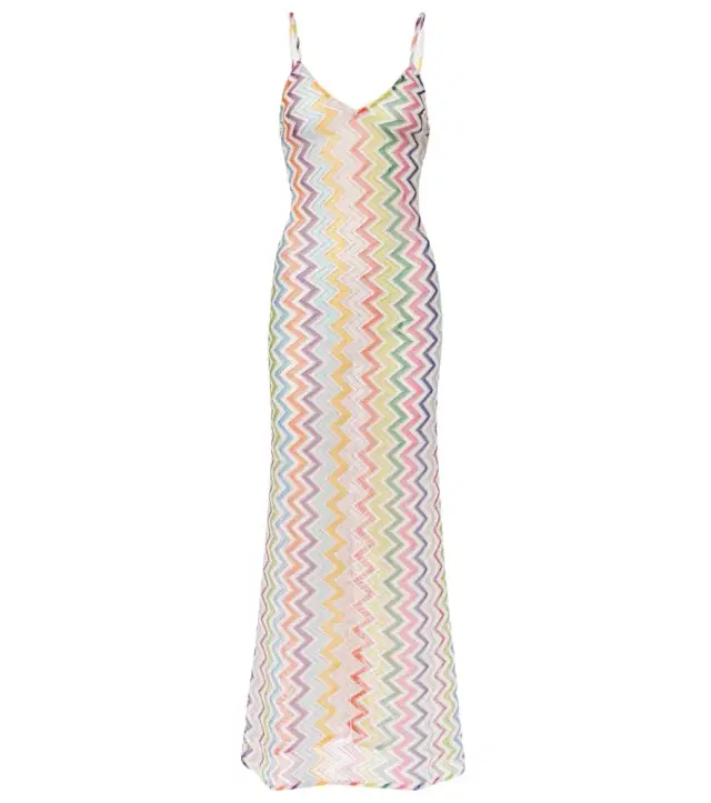 Zigzag open-back maxi dress