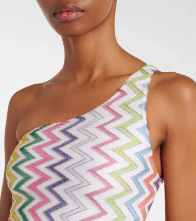 Missoni Zigzag one-shoulder lamé swimsuit | Thumbnail 2 Missoni Zigzag one-shoulder lamé swimsuit | Thumbnail 2