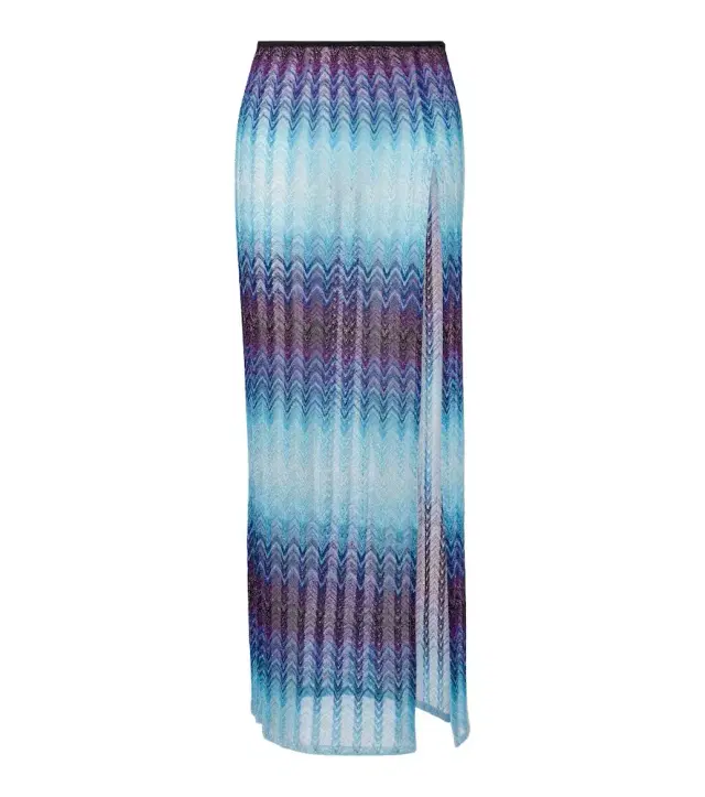 Zigzag lamé maxi skirt
