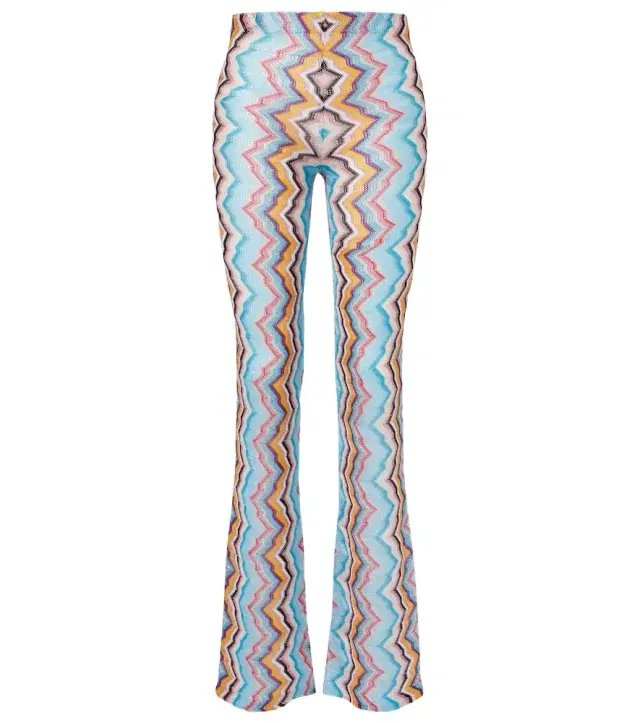 Zigzag high-rise flared pants