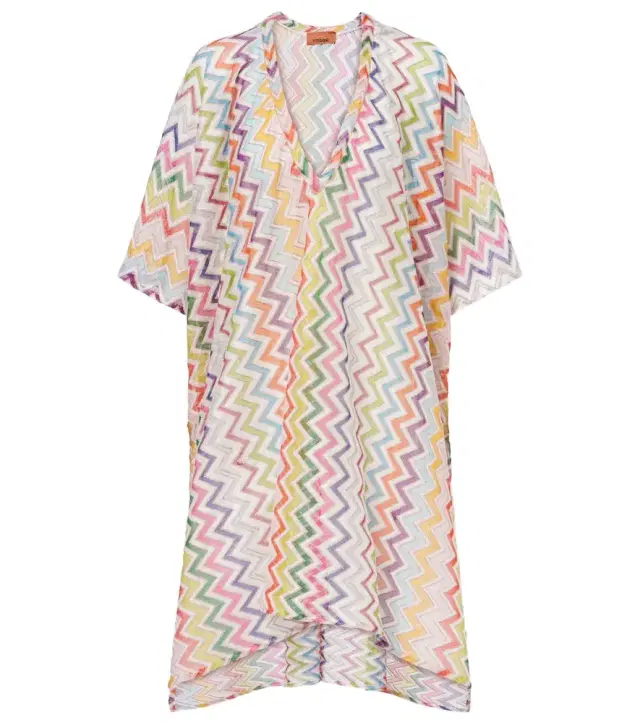 Zigzag semi-sheer beach dress