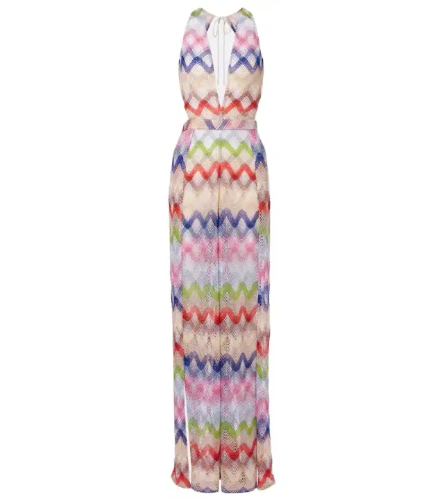 Zigzag lamé jumpsuit