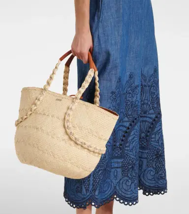 Aquazzura Isla raffia tote bag | Thumbnail 4