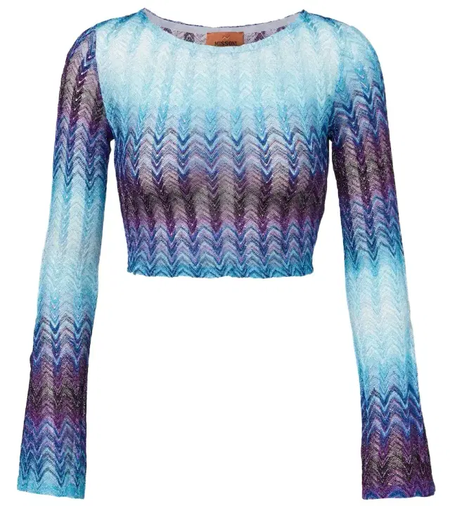 Missoni Zigzag lamé cropped top