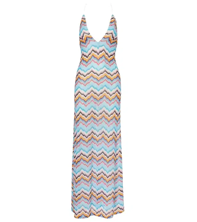Zigzag lamé beach dress