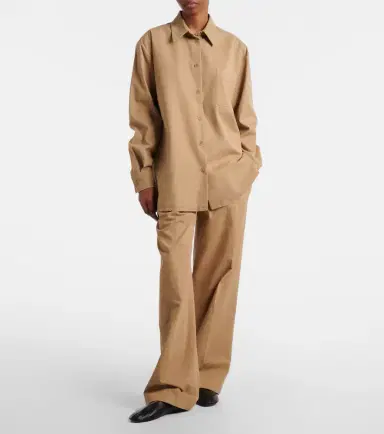 The Row Alfidis cotton and cashmere wide-leg pants | Thumbnail 2