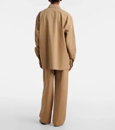 The Row Alfidis cotton and cashmere wide-leg pants | Thumbnail 6