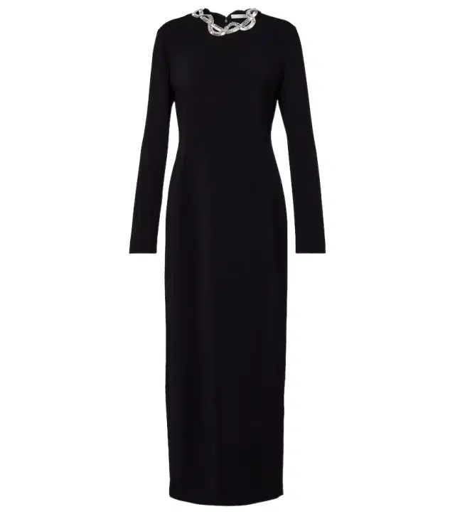 The Row Mitsuko embellished cady midi dress
