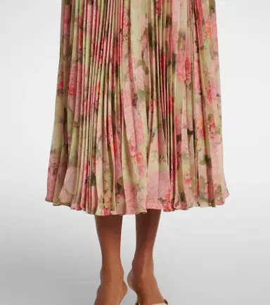 Max Mara Floral plissé georgette midi dress | Thumbnail 5