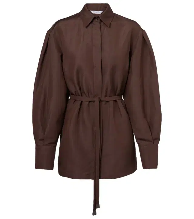 Max Mara Affari belted linen and silk shirt