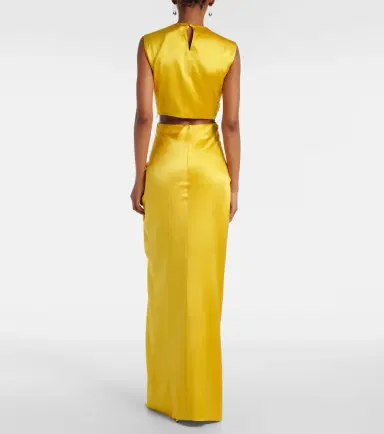 Max Mara Panaro draped cutout silk maxi dress | Thumbnail 3