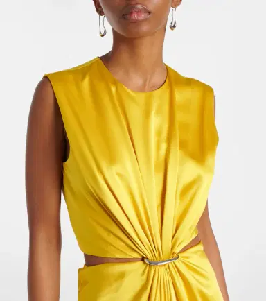 Max Mara Panaro draped cutout silk maxi dress | Thumbnail 4