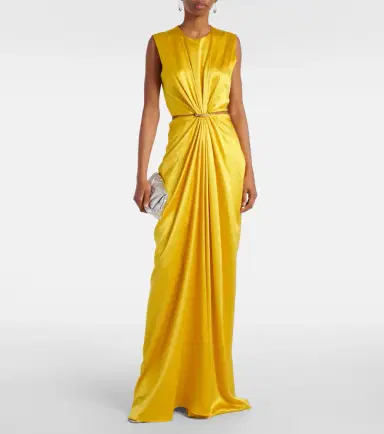 Max Mara Panaro draped cutout silk maxi dress | Thumbnail 6