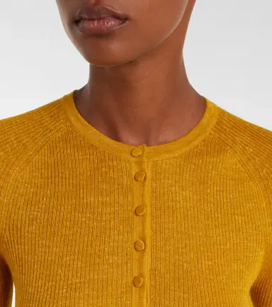 Gabriela Hearst Anges Knit Henley in Antelope Orange Cashmere Silk with Hemp | Thumbnail 3 Gabriela Hearst Anges Knit Henley in Antelope Orange Cashmere Silk with Hemp | Thumbnail 3