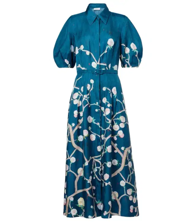 Gabriela Hearst Maude floral silk shirt dress