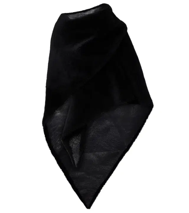 Shearling-trimmed leather scarf