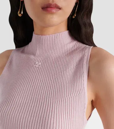 Courreges Courrèges Ribbed cotton and wool tank top | Thumbnail 2