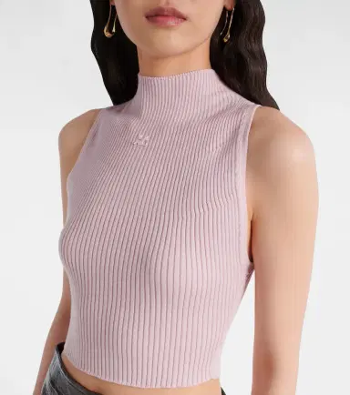 Courreges Courrèges Ribbed cotton and wool tank top | Thumbnail 5