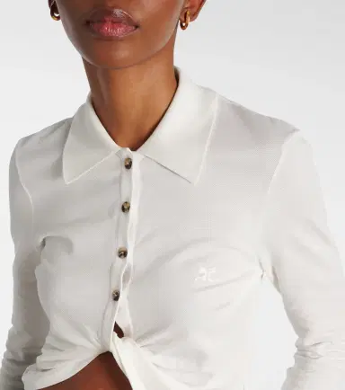 Courreges Courrèges Cropped cotton shirt | Thumbnail 4