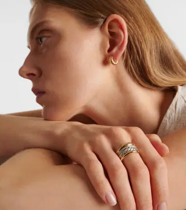 David Yurman DY Mercer 18kt gold and sterling silver ring with diamonds | Thumbnail 2